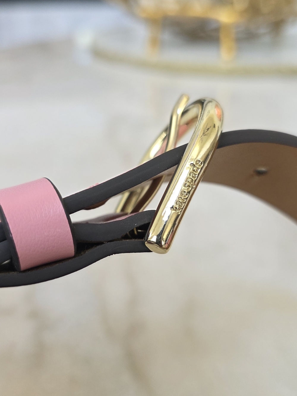 Kate Spade New York Pink Bow Belt Bag Adjustable Genuine Leather - Picture 5 of 14